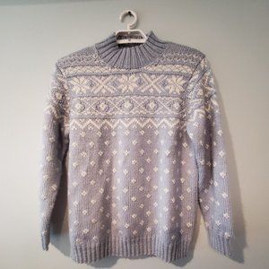 Ralph Lauren Blue and White Crew Neck Sweater
